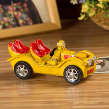 Yellow Resin Retro Classic Cars Model Nostalgic Ornaments Gift