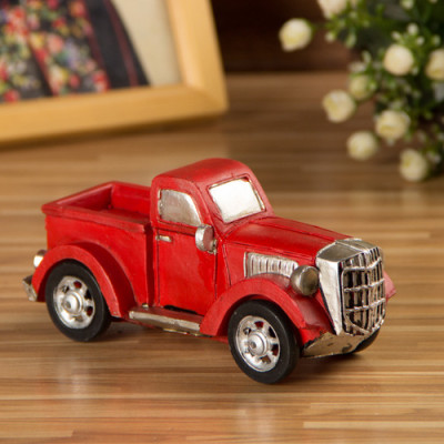 Red Resin The Retro Truck Model Nostalgic Ornaments