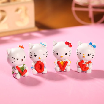 the zakka grocery LOVE series ornaments desktop ornaments / resin doll Kay sings cat family of four