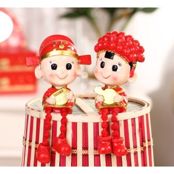 Jinsuo marriage wedding doll ornaments Piece / Ruilian wedding couple series of Christmas gifts