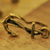 [Free Shipping]M40142 jewelry wholesale European and American retro navy wind anchor ring female ring 17g