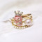 [Free Shipping]M40228 jewelry wholesale Korea new skull pirate Crown Ring prime ring pearl ring three-piece 7g