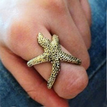 [Free Shipping]M40122 jewelry wholesale European and American popular retro cute starfish opening Ring Ring female 5g