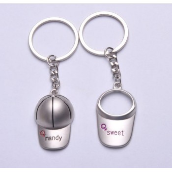 Free Shipping Personality baseball cap Mandy sweet lovers Keychain Key Chain creative key pendant