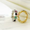 [Free Shipping]The M40138 jewelry wholesale Korean version of the new candy-colored daisy flowers diamond ring ring 4g