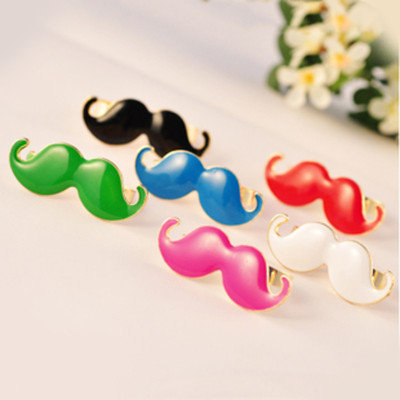 [Free Shipping]M40078 Europe and the United States fluorescent colors Diyou cute cartoon opening the bicyclic ring female Avanti mustache 7g