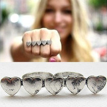 [Free Shipping]M40158 jewelry wholesale Korean version of the new love retro do the old double-ring personality Ring Ring 5g