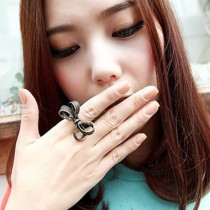 [Free Shipping]The M40016 South Korea imported jewelry retro style beautiful bow ring ring female 10g