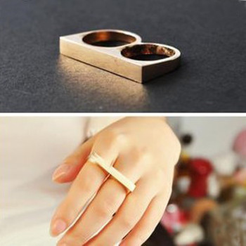 [Free Shipping]M40254 jewelry wholesale European and American retro texture stylish simplicity plane two-finger ring punk 11g