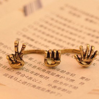 [Free Shipping]M40087 jewelry wholesale cloth two-finger ring / Ring 8g European and American retro scissors stone