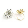 [Free Shipping]M40166 Korean small meow jewelry factory wholesale fresh snow lotus Ring Ring is not adjustable 3g