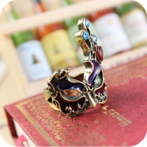 [Free Shipping]M40082 Vanity Fair Korean Gothic punk style palace retro Face mask female influx of people ring 6g