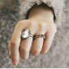 [Free Shipping]M40090 2012 jewelry wholesale European and American retro bronze big gemstone rings two-piece ring 9g