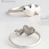[Free Shipping]M40023 jewelry wholesale rings  Korean jewelry new double heart opening Ring Ring Special 1g
