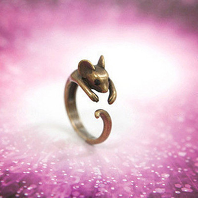 [Free Shipping]M40133 jewelry ring Korean version Fashionable lovely retro feel Ms. mice Ring female 2g