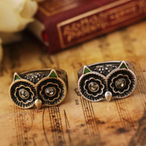 [Free Shipping]M40102 jewelry wholesale European and American retro explosion models diamond owl ring ring female models 3g