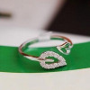 [Free Shipping]M40084 two leaves diamond jewelry retro Korean version of the influx of people couple ring female 2g