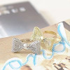 [Free Shipping]M40030 jewelry wholesale 2012 Korean version of the new gold mesh grid bow adjustable Ring Ring