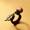[Free Shipping]M40098 jewelry Wholesale 2012 European and American retro Clover ball ball leather retro ring 3g