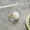 [Free Shipping]M40085 2012 new retro elegant temperament mushroom head of white pearl ring ring female