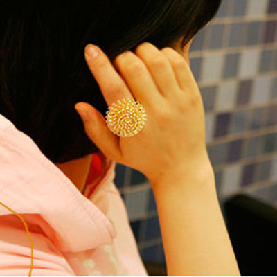 [Free Shipping]M40044 Korean jewelry wholesale retro tide solid color dandelion flowers Ring Ring female 11g