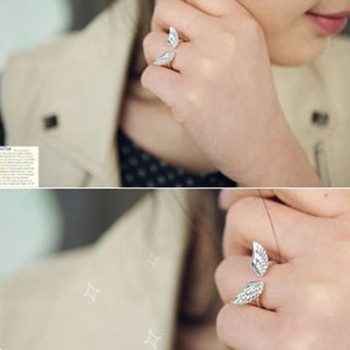 [Free Shipping]M40062 Korean jewelry new connubial angel wings opening ring adjustable couple ring on the ring