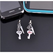 Free Shipping Mobile phone pendant LOVE YOU key chain lovers mobile phone chain creative Valentine's Day gift  fashion