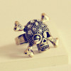 [Free Shipping]M40053 jewelry factory wholesale Europe and the United States foreign trade jewelry Rock punk skull ring opening 14g