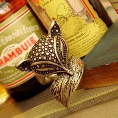 [Free Shipping]M40009 Europe and the United States foreign trade jewelry Korean jewelry retro cute little fox the Reiki ring 9g