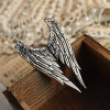 [Free Shipping]M40137 jewelry factory wholesale retro diamond three-dimensional angel wings, Europe and the United States foreign trade ring opening 9g