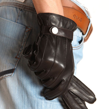New Back Spent Adjusting Buckle Men's Leather Gloves