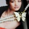 Free shipping Fashion Lady White Pearl Necklace Gold multilayer butterfly sweater chain