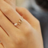 [Free Shipping]M40231 Korean fashion jewelry wholesale female models rhinestones notes threaded opening adjustable Ring Ring