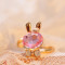 [Free Shipping]M40198 Korean jewelry Meng Meng cute crystal rabbit bow opening Ring Ring 3g