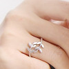[Free Shipping]Japan and South Korea jewelry wholesale branches M40216 leaves love leaves Ring / Ring 4g