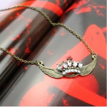 Free shipping  Korean fashion European retro super beautiful angel wings Necklace / sweater chain
