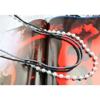 Free shipping Pearl Beaded  elegant natural multilayer pearl necklace sweater chain