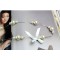 Free shipping Jewelry alloy white pearl necklace female bow sweater chain