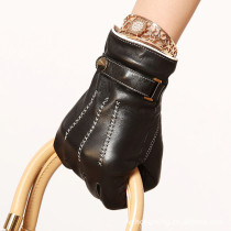 Hot sale Women's leather gloves / cashmere / hand embroidery / top sheepskin