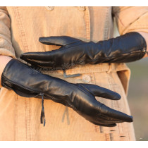 Hot sale  women new Korean long sheepskin manicure fashion leather gloves