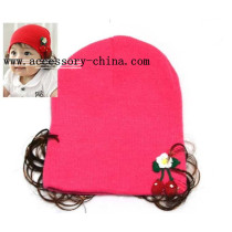 Special Handmade Cherry Wearing A Wig Infants Cotton Cap