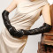 Hot sale women 2012 new long section of leather gloves