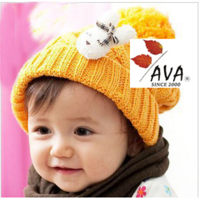 Serratula Bunny Sphere Baby Bonnet Flange Warm Hat