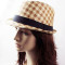The Neutral Retro Jazz Spring And Summer Straw Small Plaid Cap