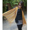 Wholesale Ladies Scarf Spun Silk Pastoral Wild Striped Bright Color Strip Fringed Scarf