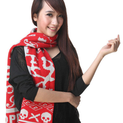 Wholesale Hot Sale 2013 Autumn New Korean Warm Fashion Skull Pattern Wool Scarves