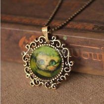 [Free Shipping]The HL01407 European and American retro Alice Alice in Wonderland Cheshire Cat Mouse Cat necklace sweater chain 8g