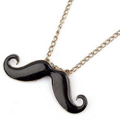 [Free Shipping]HL36907 European and American jewelry retro funny mustache Mr. lovely necklace 13g