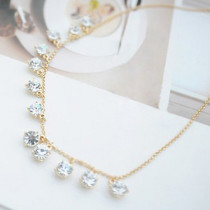 [Free Shipping]HL07807 2012 new Korean flash drill wild accessories the short paragraph pendant necklace collarbone chain 6g