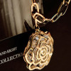 [Free Shipping]The HL34607 Korean jewelry roses hollow necklace Austria Crystal long necklace sweater chain 25g